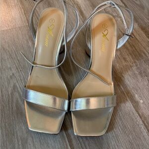 Aldo Silver Minimalist Sandals with Slingback
